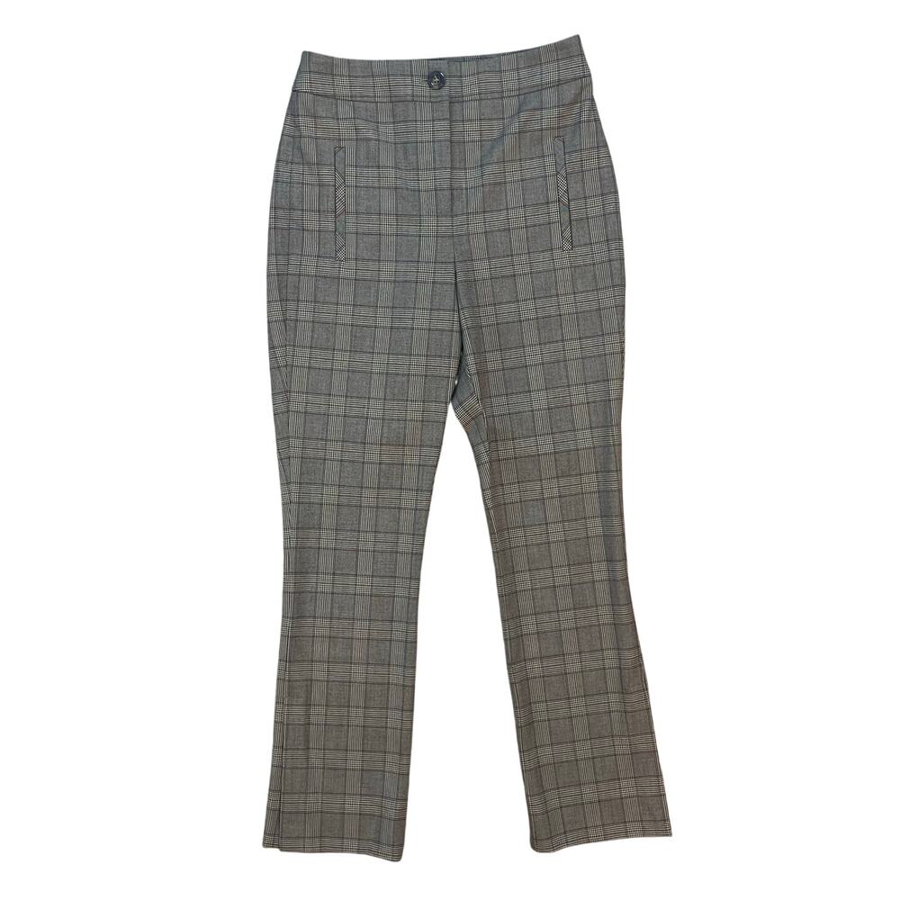 Veronica Beard Plaid Cropped Pants Women Size 2 High Rise Check Stretch